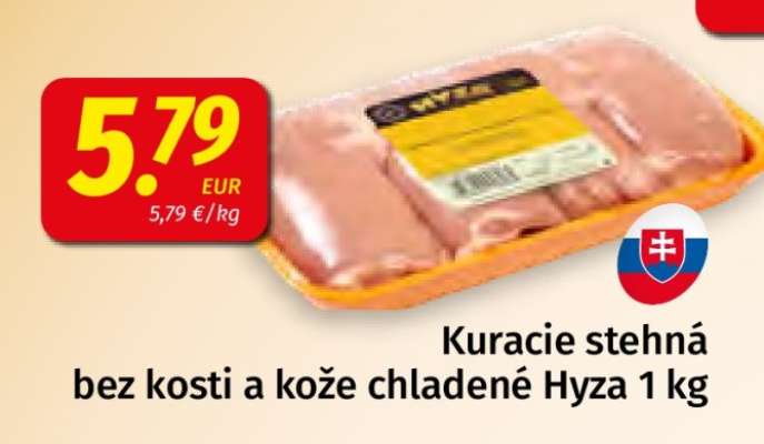 Kuracie stehná bez kosti a kože chladené Hyza 1 kg