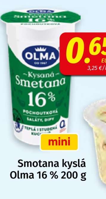 Smotana kyslá Olma 16 % 200 g