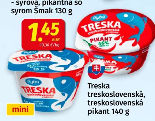 Treska treskoslovenská, treskoslovenská pikant 140 g