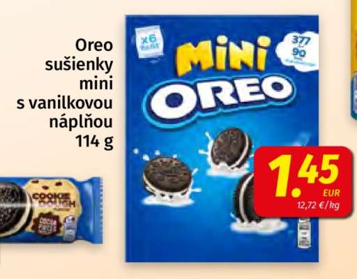 Oreo sušienky mini s vanilkovou náplňou 114 g
