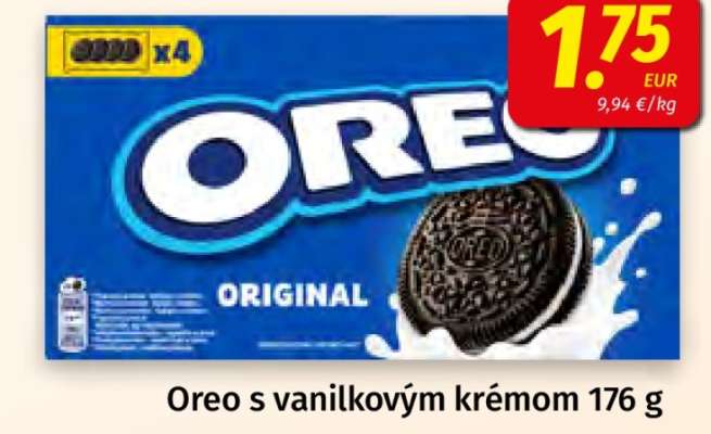 Oreo s vanilkovým krémom 176 g