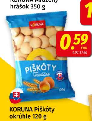 KORUNA Piškóty okrúhle 120 g