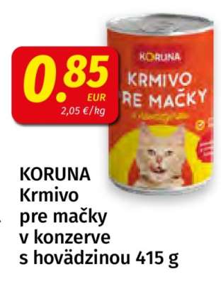 KORUNA Krmivo pre mačky v konzerve s hovädzinou 415 g