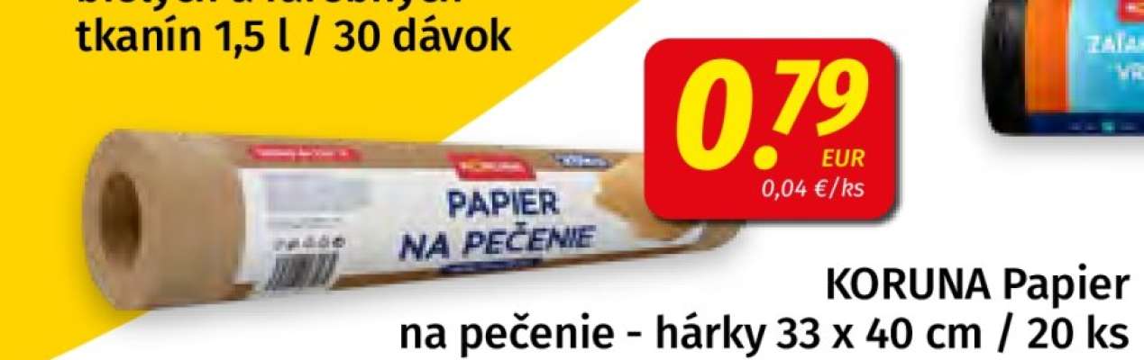 KORUNA Papier na pečenie - hárky 33 x 40 cm / 20 ks