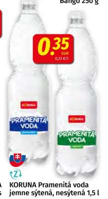KORUNA Pramenitá voda jemne sýtená, nesýtená 1,5 l
