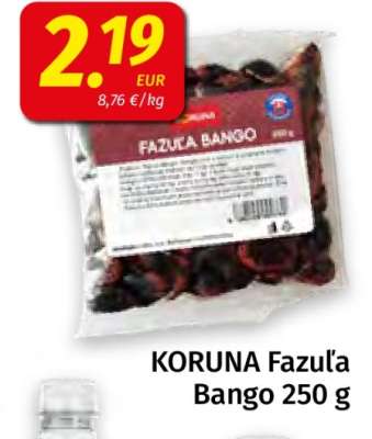 KORUNA Fazuľa Bango 250 g