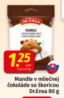Mandle v mliečnej čokoláde so škoricou Dr.Ensa 80 g