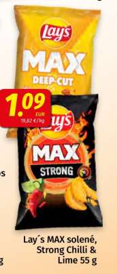 Lay´s MAX solené, Strong Chilli & Lime 55 g