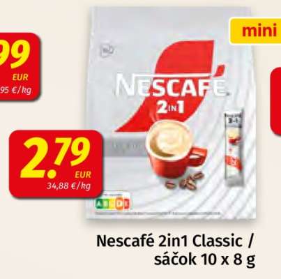 Nescafé 2in1 Classic sáčok 10 x 8 g