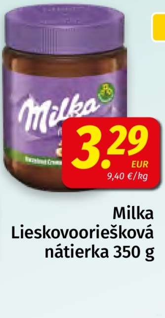 Milka lieskovooriešková nátierka 350 g