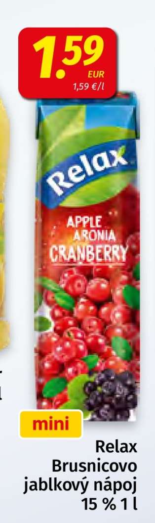 Relax Brusnicovo jablkový nápoj 15% 1 l