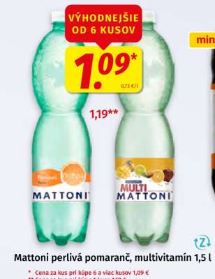 Mattoni perlivá pomaranč, multivitamín 1,5 l