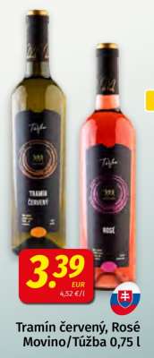Tramín červený, Rosé Movino/Túžba 0,75 l