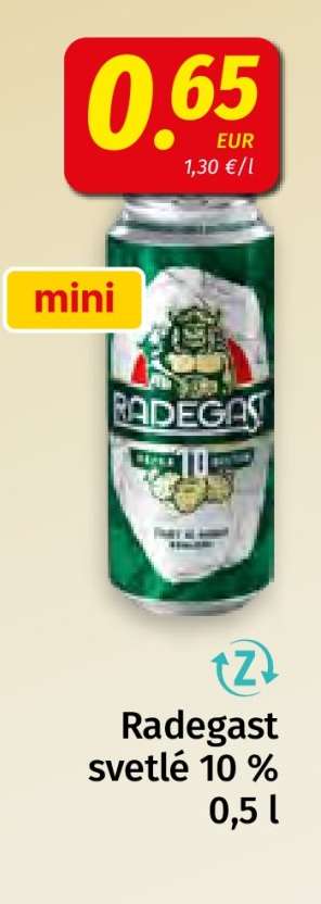 Radegast světlé 10% 0,5 l