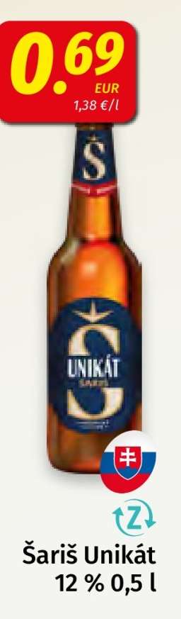 Šariš Unikát 12 % 0,5 l