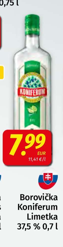 Borovička Koniferum Limetka 37,5 % 0,7 l