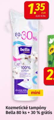Kozmetické tampóny Bella 80 ks + 30 % grátis