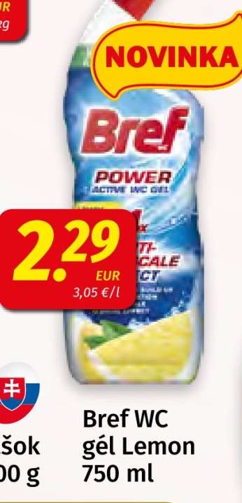 Bref WC gél Lemon 750 ml