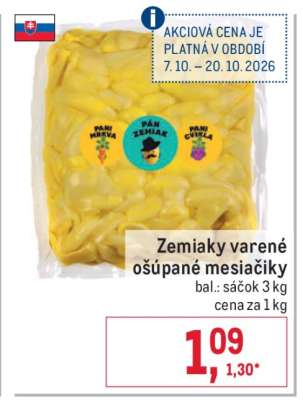 Zemiaky varené ošúpané mesiačiky