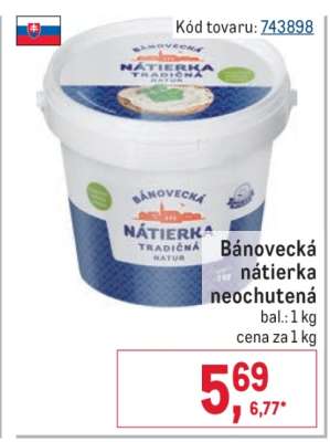 Bánovecká nátierka neochutená