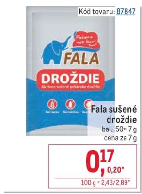 Fala sušené droždie