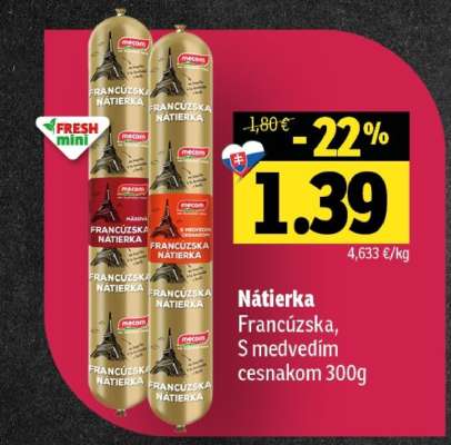 Nátierka Francúzska, S medvedím cesnakom 300g