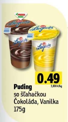 Puding so šľahačkou Čokoláda, Vanilka 175g