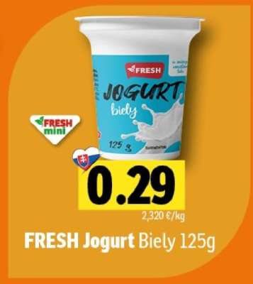 FRESH Jogurt Biely 125g