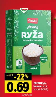 FRESH Ryža lúpaná varné vrecká 4x100g