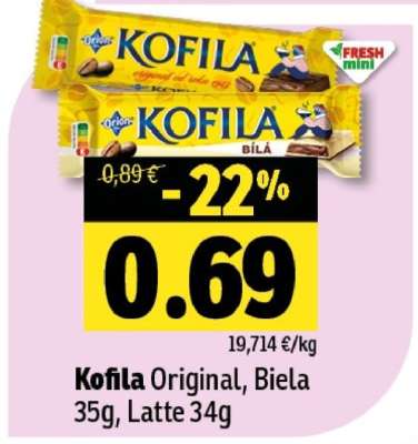 Kofila Original, Biela 35g, Latte 34g