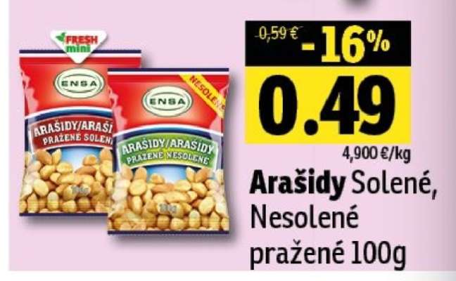 Arašidy Solené, Nesolené pražené 100g