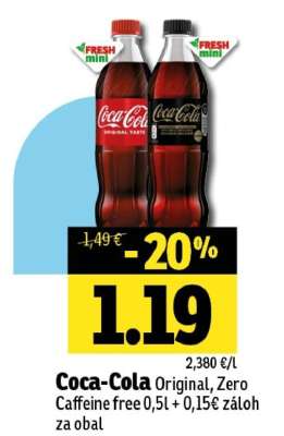 Coca-Cola Original, Zero Caffeine free
