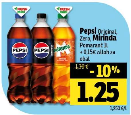 Pepsi Original, Zero, Mirinda