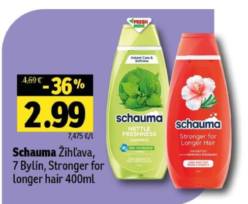 Schauma Žihľava, 7 Bylín, Stronger for longer hair 400ml