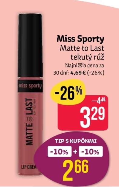 Miss Sporty Matte to Last tekutý rúž
