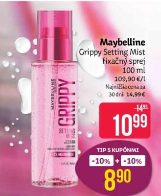 Maybelline Grippy Setting Mist fixačný sprej 100 ml