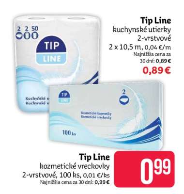 Tip Line kozmetické vreckovky