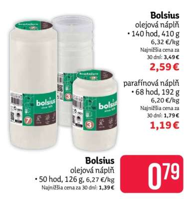 Bolsius olejová náplň