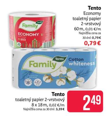 Tento toaletný papier 2-vrstvový