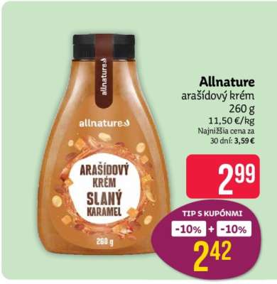 Allnature arašidový krém