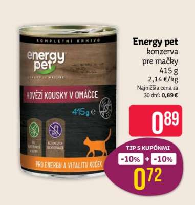 Energy pet konzerva pre mačky 415 g