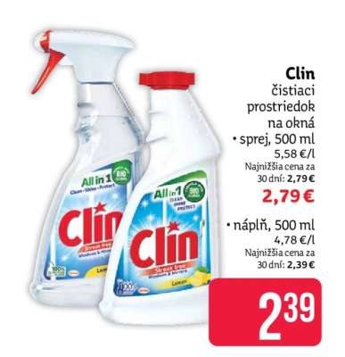 Clin Čistiaci prostriedok na okná