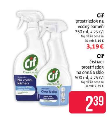 Cif čistiaci prostriedok na okná a sklo 500 ml
