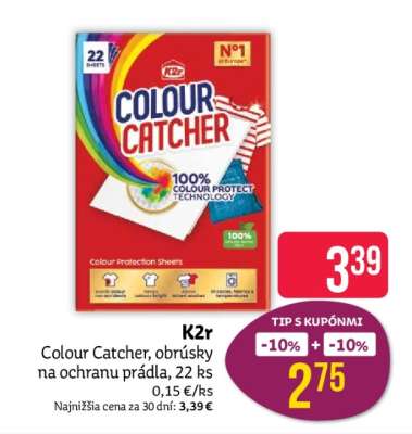 K2r Colour Catcher, obrúsky na ochranu prádla, 22 ks