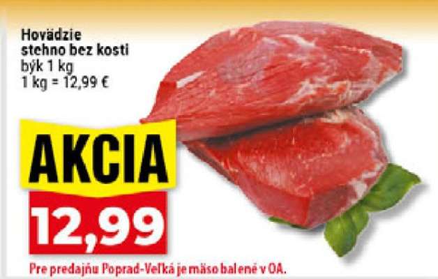 Hovädzie stehno bez kosti
