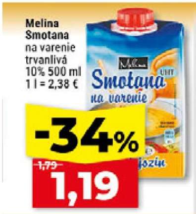 Melina Smotana na varenie trvanlivá 10% 500 ml