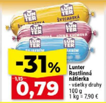 LUNTER Rastlinná nátierka
