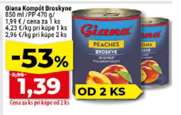 Giana Kompót Broskyne