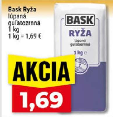 Bask ryža lúpaná guľatozrnná