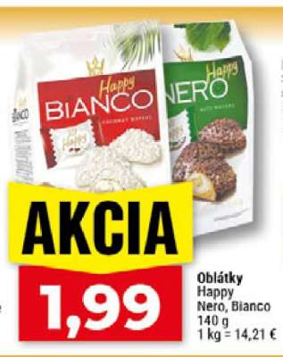 Oblátky Happy Nero, Bianco